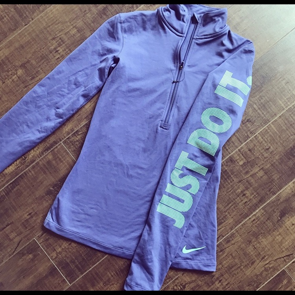 Brand New Nike Half Zip - Lavender/Mint Green XS